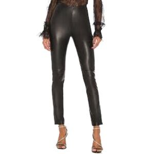 GRLFRND Black Leather Pants Medium‎ High Rise Stretchy Sz 4